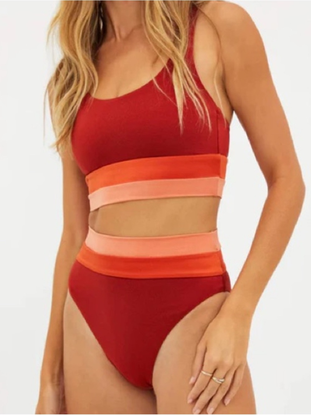 NWT Beach Riot Mackenzie Matching Bikini Set Orange